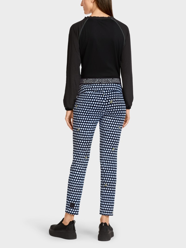 US 81.27 J21 Smalle pantalon met doorgestikte vouwen