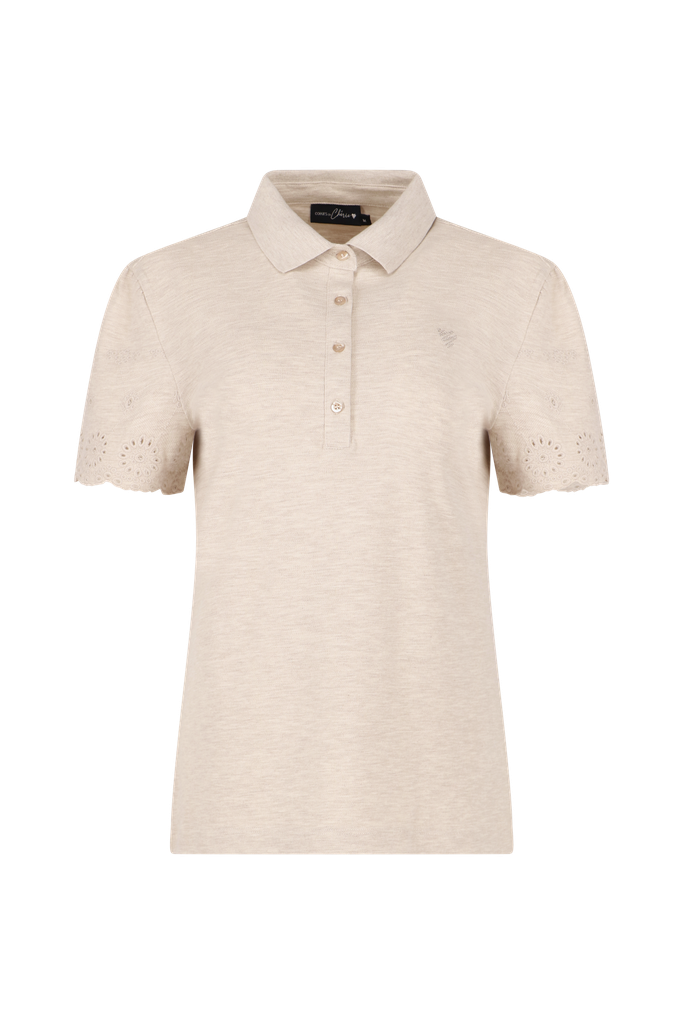 Openwork sleeves polo