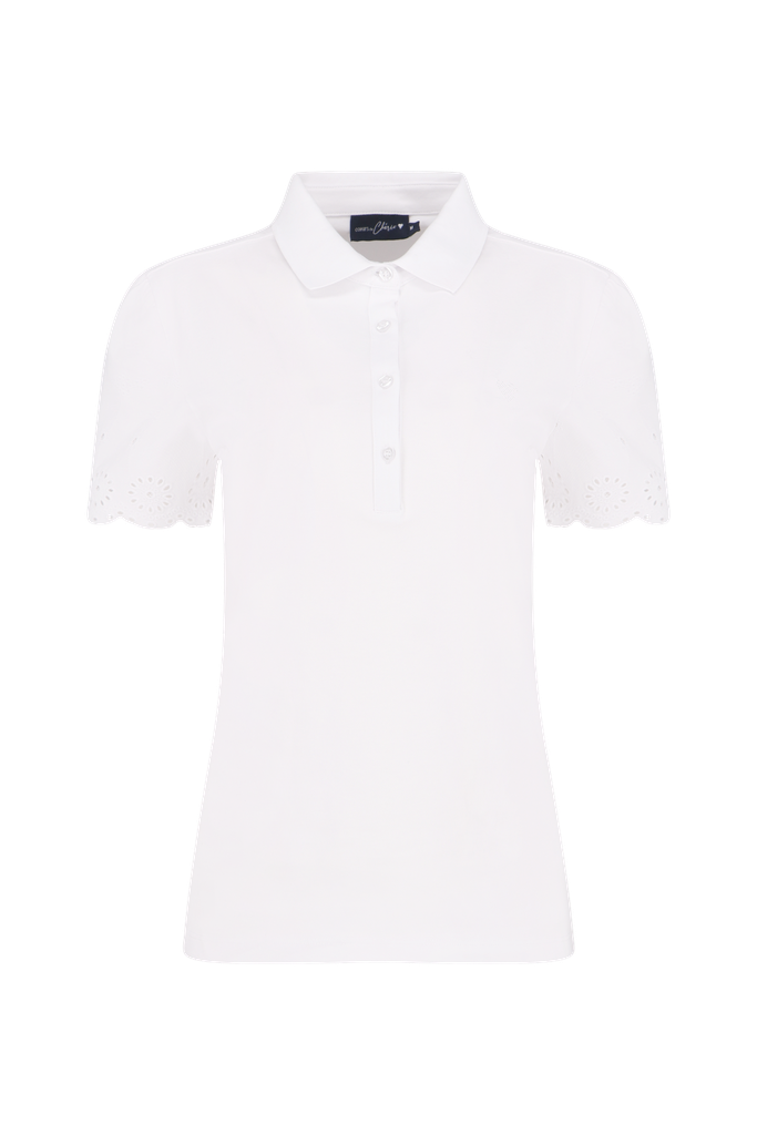 Openwork sleeves polo