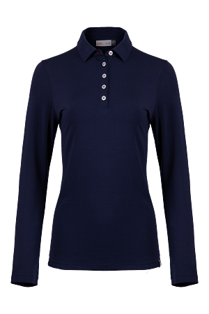 Kjus K00895 Women Hollow Pima Polo L/S Atlanta Blue 