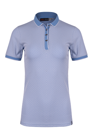 Kjus K00894 Women Ella Structure Polo S/S Blue Opal/White