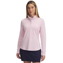 1383614-647 UA Playoff 1/4 Zip Prime Pink/Downpour Gray