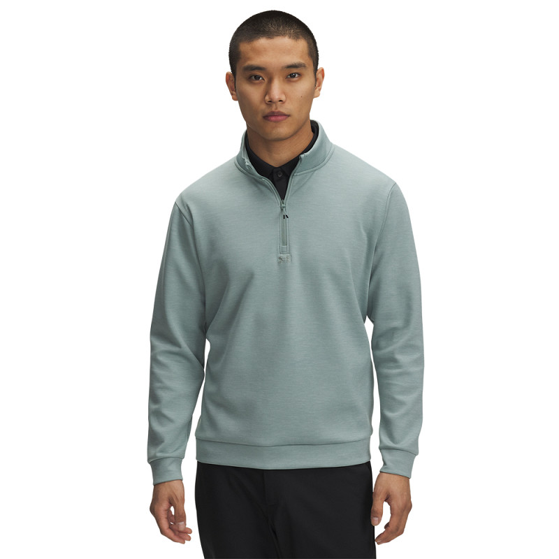 1387124-348 UA Drive Midlayer Pullover Silica Green/Hydro Green/Silica Green (S)