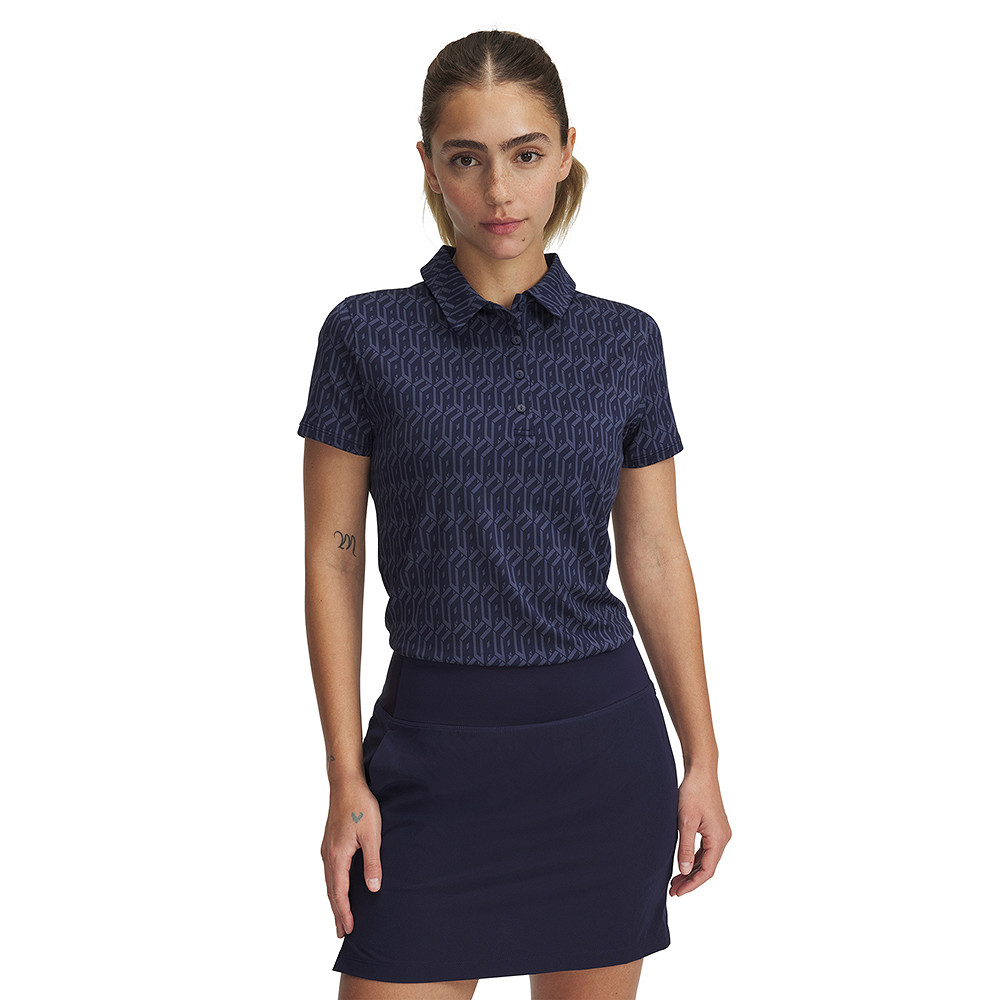 1387148-410 UA Playoff 3.0 Printed Polo Midnight Navy/Downpour Gray/Halo Gray