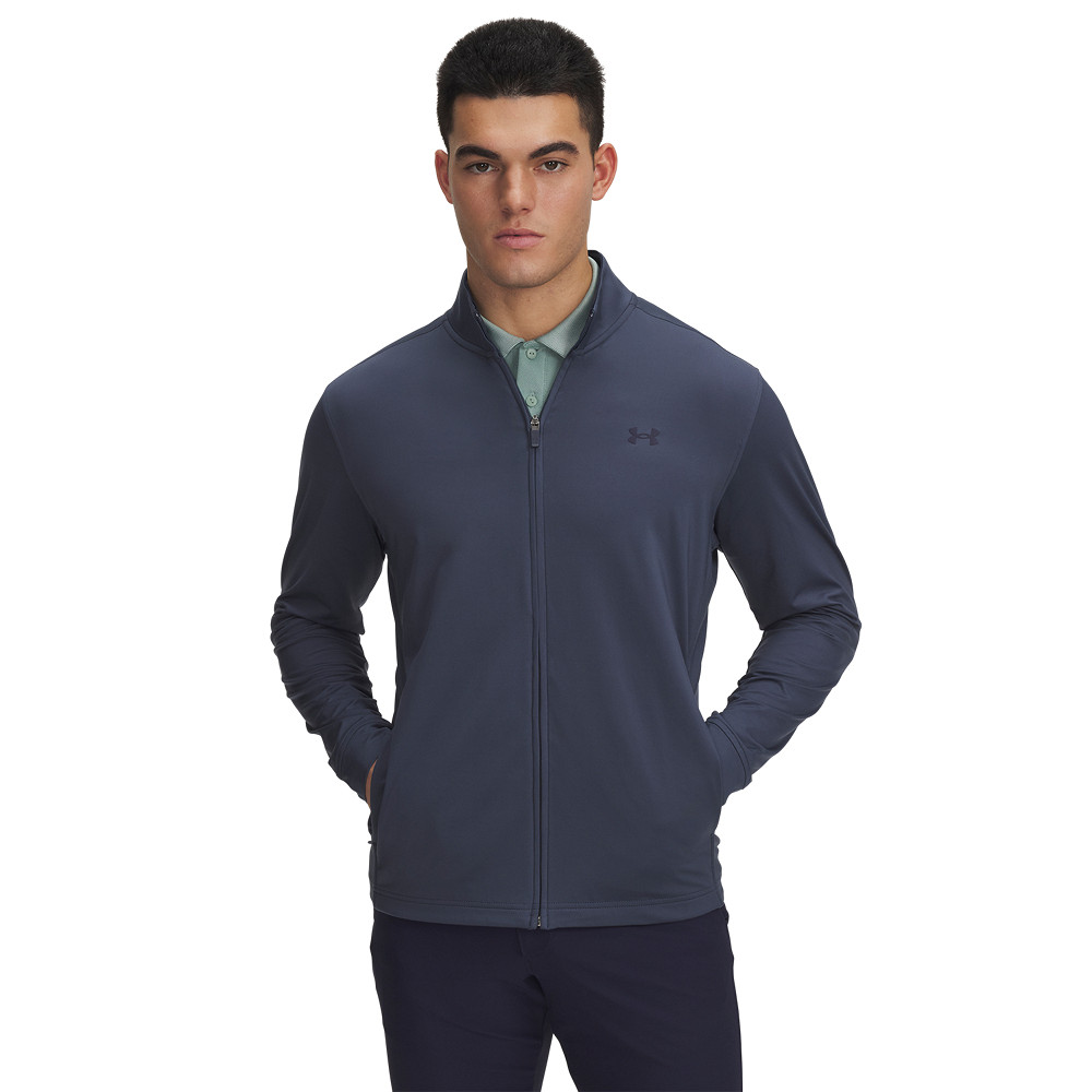 1389863-044 UA Drive Full Zip Downpour Gray/Midnight Navy/Downpour Gray (S)