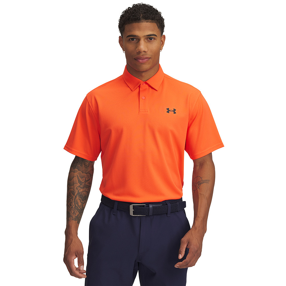 1390123-847 UA T2G Pique Polo Fire/Black 