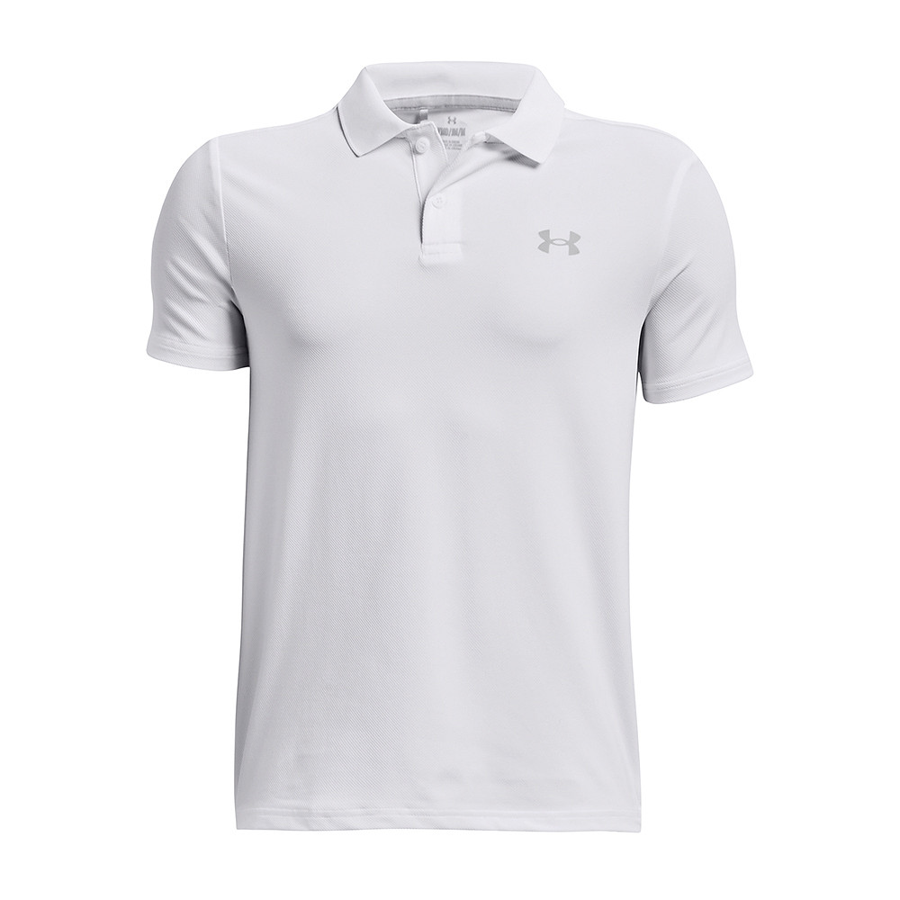 1377346-100 UA Performance Polo White/Pitch Gray/Pitch Gray (L)
