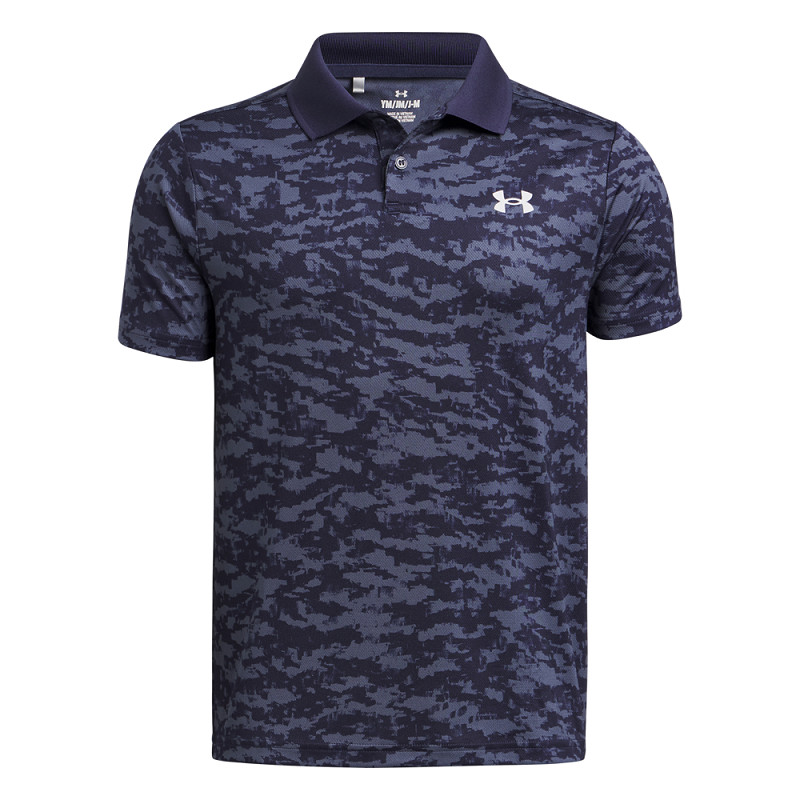 1377349-410 UA Matchplay Printed Polo Midnight Navy/Midnight Navy