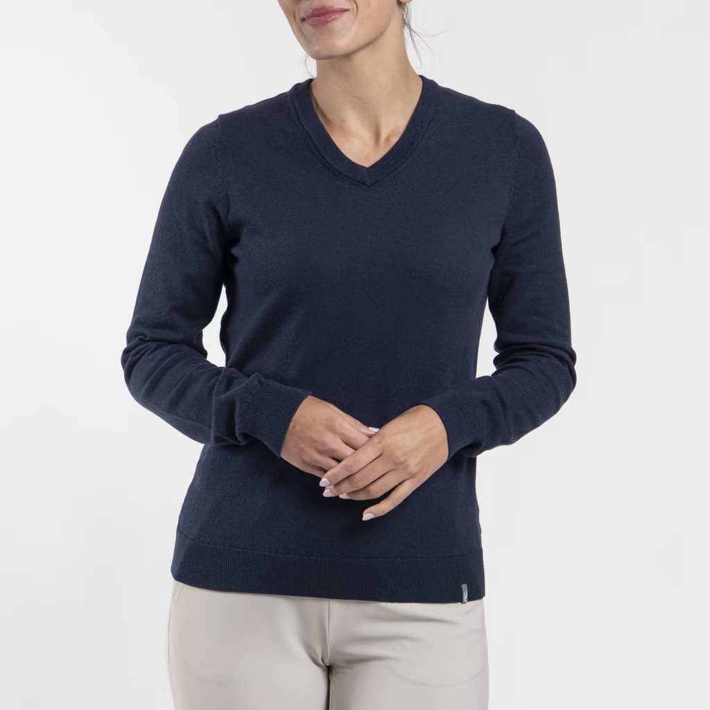 Kjus K00889 Women Kicki V-Neck Sweater Atlanta Blue 
