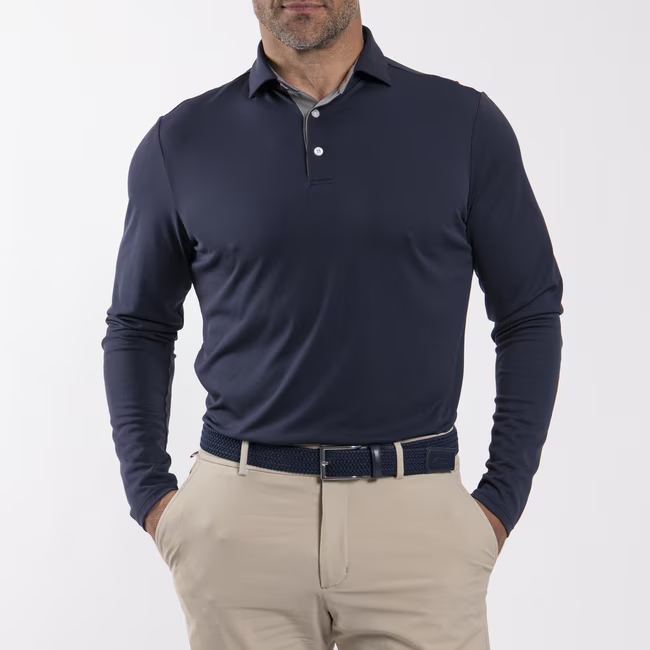 Kjus K00618 Men Fairway Polo L/S Atlanta Blue