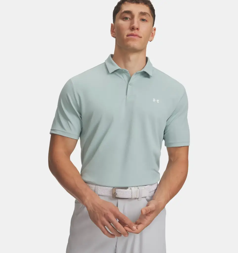 6012303-477 UA T2G Pique Polo Enamel Blue/White