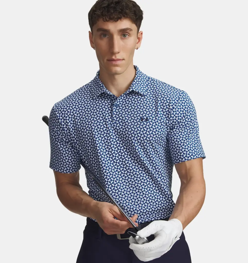 6012304-426 UA T2G Pr Polo Diagonal Heartbeat Varsity Blue/White/Midnight Navy (L)