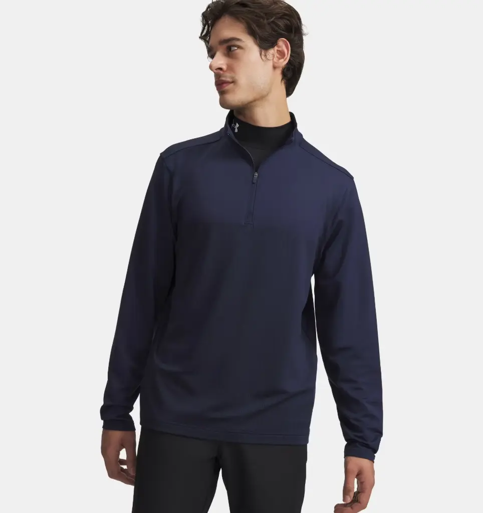 6009748-410 UA Drive Lightweight 1/2 zip Midnight Navy/Midnight Navy Fade Heather/Castlerock