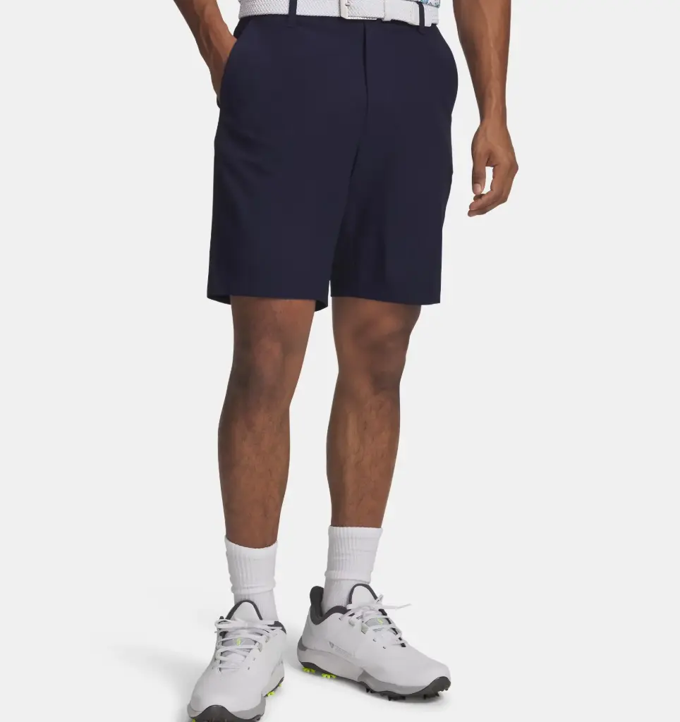 6012300-410 UA Drive Tapered Short Midnight Navy /Halo Gray