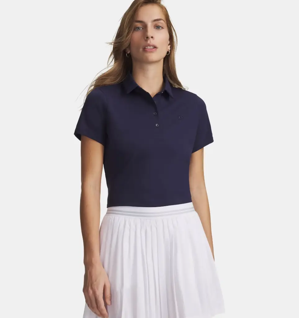 6009805-410 UA ArmourDry SS Polo Midnight Navy/White