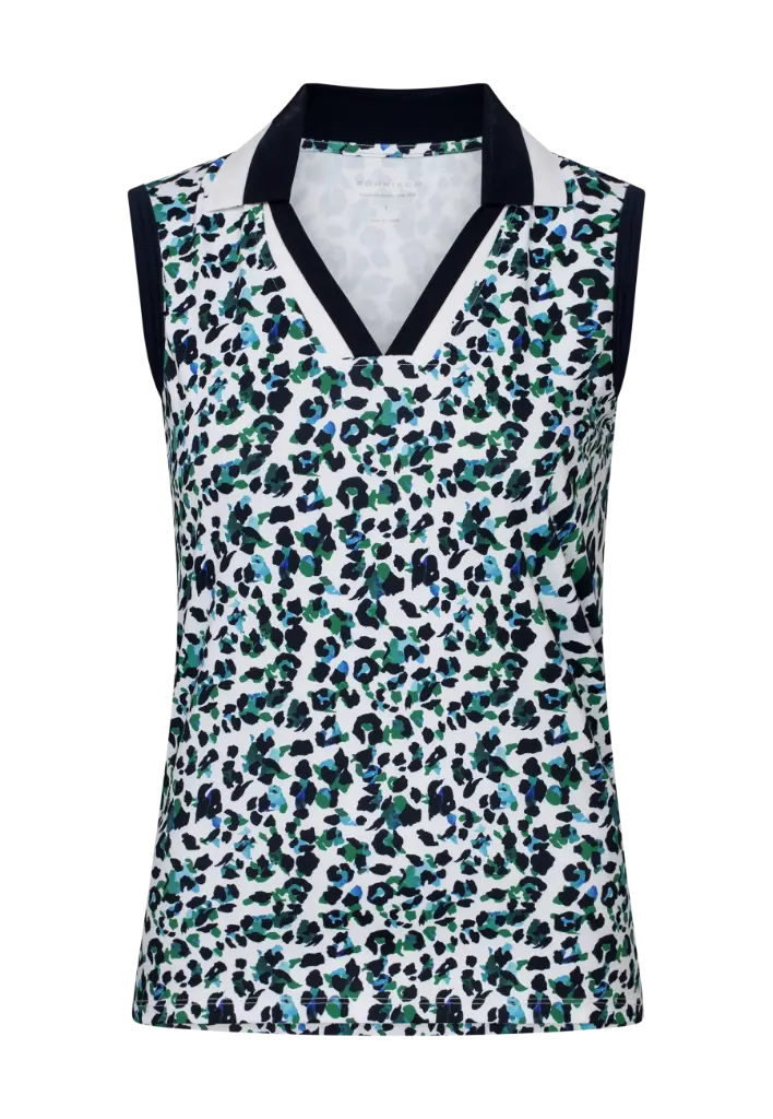 Röhnisch 000882 Essential Sleeveless Poloshirt Leo Blue/Green