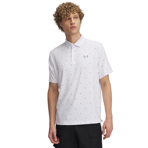 1378677-113 UA Playoff 3.0 Printed Polo White/Steel