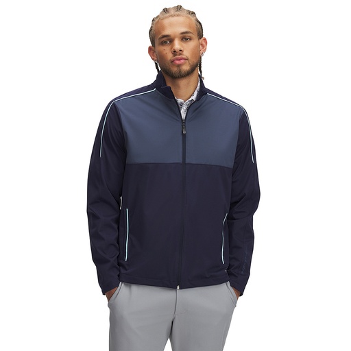 1389858-410 UA Drive Wind Full Zip Midnight Navy/Downpour Gray/Downpour Gray