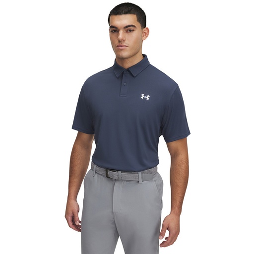 1390123-044 UA T2G Pique Polo Downpour Gray/White