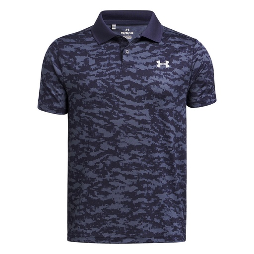 1377349-410 UA Matchplay Printed Polo Midnight Navy/Midnight Navy