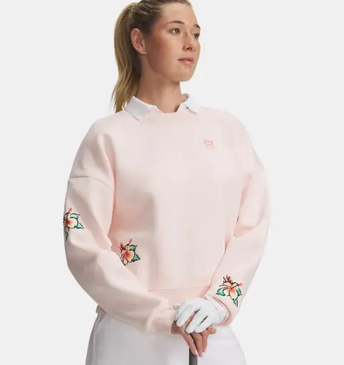 6009758-658 UA Icon Golf Trip Crew Beta Tint/White