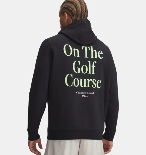 6009757-001 UA Icon Golf Trip Hoodie Black/Lumos Lime/White